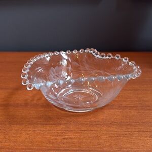 Imperial glass candlewick heart-shaped bowl